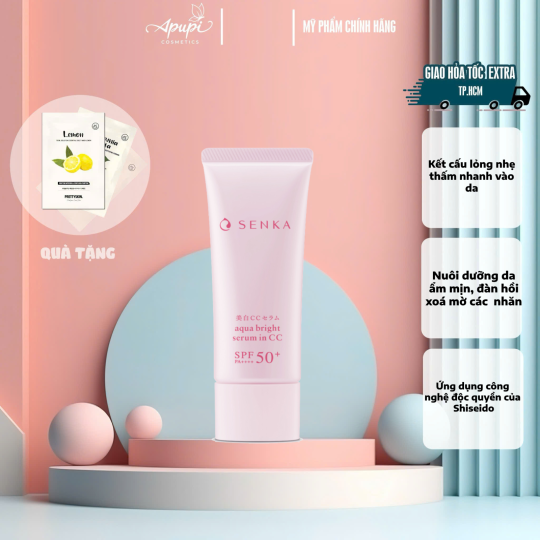 Chống Nắng Dưỡng Sáng Da Nâng Tone Serum Senka 3 In 1 White Beauty Serum In CC