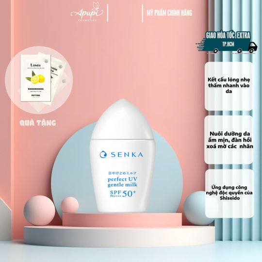 Sữa chống nắng Senka Perfect Gentle milk cho da nhạy cảm SPF 50+ PA++++