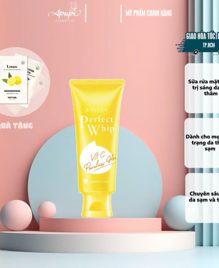 Sữa Rửa Mặt Senka Dưỡng Sáng Mờ Thâm 100g Perfect Whip Vit C