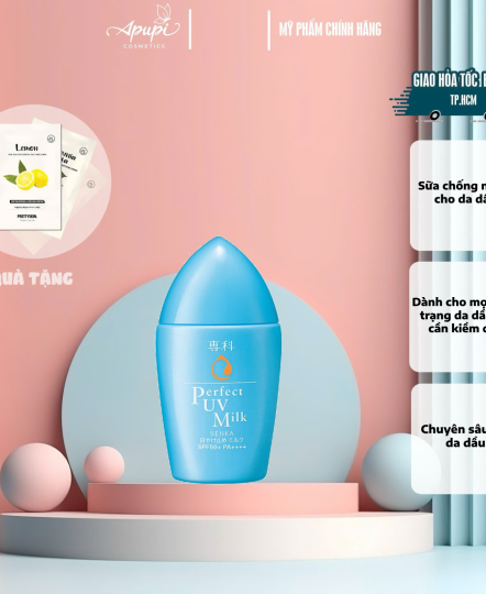Sữa Chống Nắng Senka Kiềm Dầu, Mịn Lì Cho Da Dầu 40ml Perfect UV Milk SPF50+ PA++++
